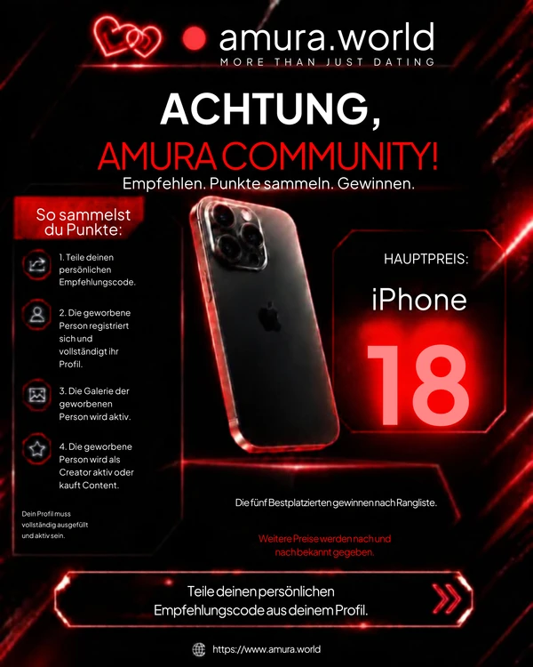 Amura-Flyer: Die fünf Bestplatzierten gewinnen nach Rangliste. Die genaue Preisbezeichnung lautet iPhone 18 Pro.